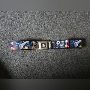 Buckle-Down Nightmare Before Christmas Silver and Black Seatbelt Buckle